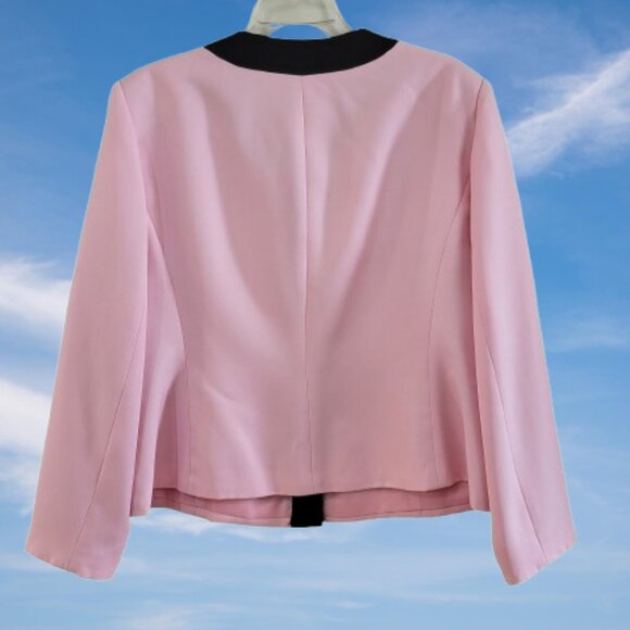 Le Suit Women's 18 Pink & Black Blazer Bow Accent - Picture 2 of 10